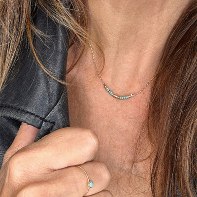 BASIC Collier ras de cou Turquoise