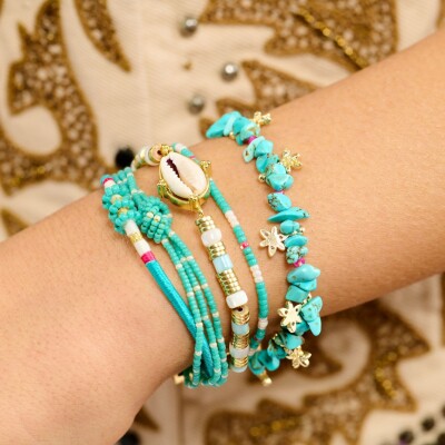Manchette Fiores Turquoise