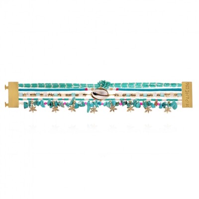 Manchette Fiores Turquoise