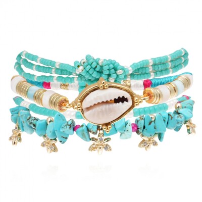 Manchette Fiores Turquoise