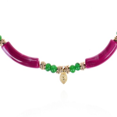 Collier Berbere Fuschia