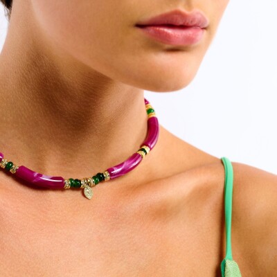 Collier Berbere Fuschia
