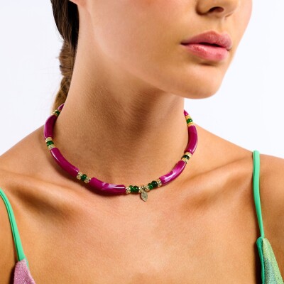 Collier Berbere Fuschia