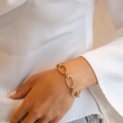 Bracelet en plaqué or, 19cm