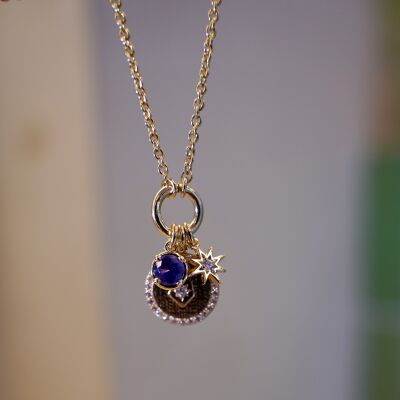 Collier Les Cadettes Birthstones finition dorée et oxydes de zirconium colorés