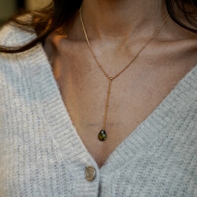 Collier en plaqué or et oxyde de zirconium