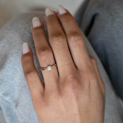 Bague H.Gringoire Duality en or jaune et diamants