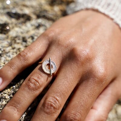Bague Saunier en plaqué or, taille 54