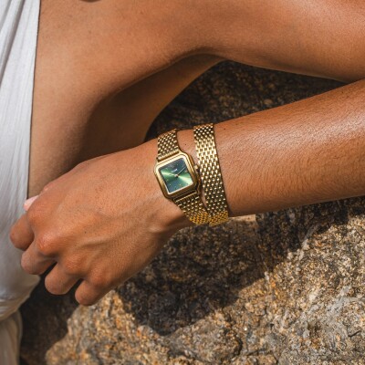 Montre Cluse Gracieuse Petite Double Steel, Forest Green, Gold Colour