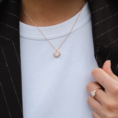 Collier en plaqué or et oxyde de zirconium