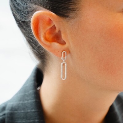Boucles d'oreilles en argent et oxydes de zirconium