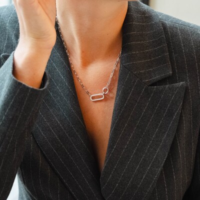 Collier en argent et oxydes de zirconium