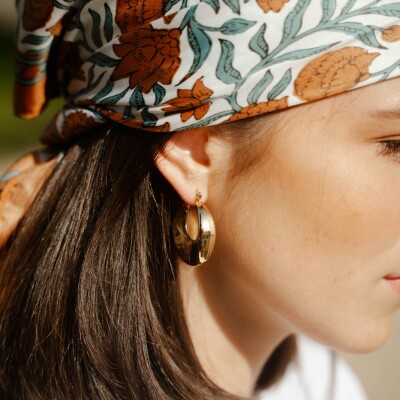 Boucles d'oreilles créoles en acier doré