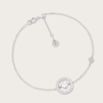 Bracelet or 375/1000 et oxydes de zirconium Eclat