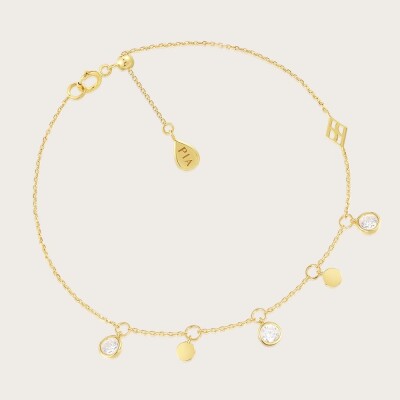 Bracelet or 375/1000 et oxydes de zirconium Eclat 18cm