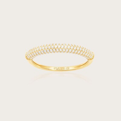 Bague or jaune 375/1000 oxyde de zirconium