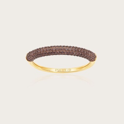 Bague or jaune 375/1000 oxydes de zirconium