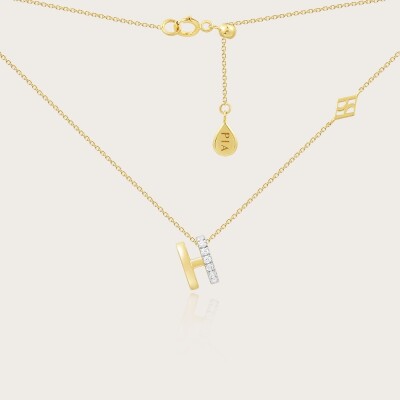 Collier or 375/1000 et oxydes de zirconium