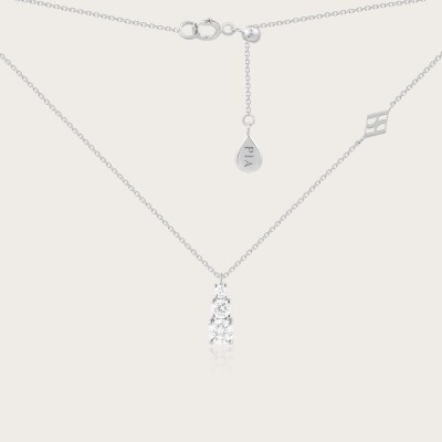 Collier or 375/1000 et oxydes de zirconium