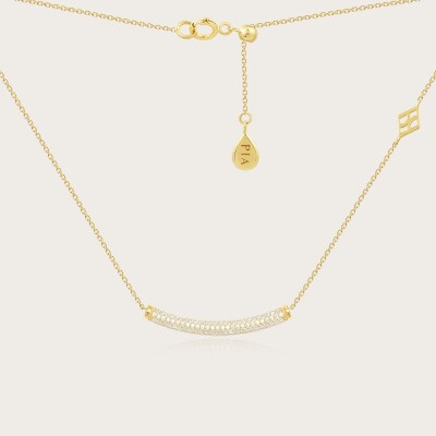 Collier or 375/1000 et oxyde de zirconium