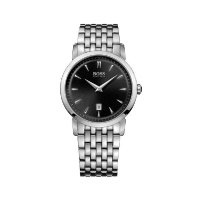 Montre BOSS acier et fond noir