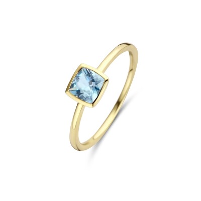 Bague Or jaune 18 ct et topaze bleue Sky Blue