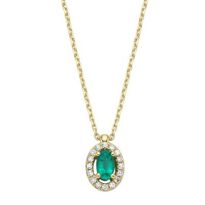 Collier emeraude diamants