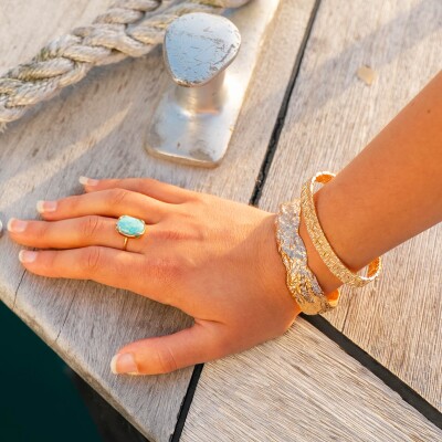 Bracelet jonc Ana & Cha Lara en plaqué or