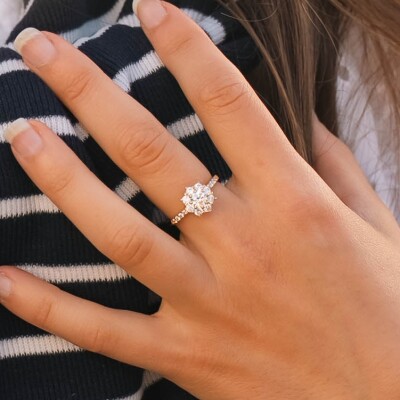 Bague en plaqué or et oxyde de zirconium