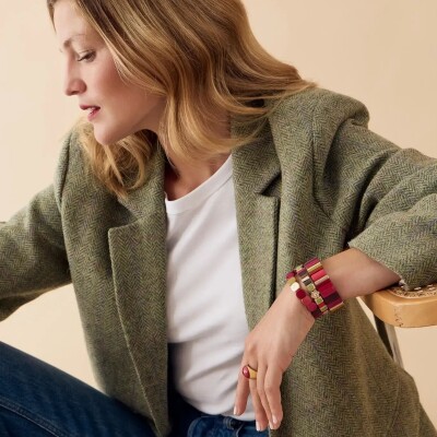 Bracelet Simone à Bordeaux Coachella Ethnique Odéon en métal doré émaillé