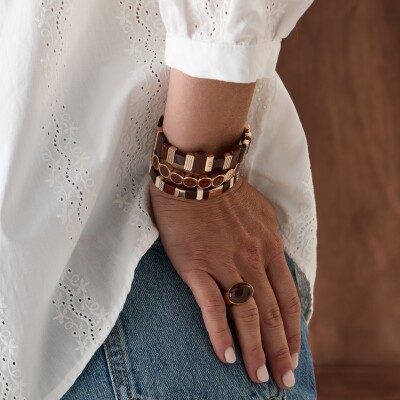Bracelet Simone à Bordeaux Colormind Noisette en métal doré émaillé
