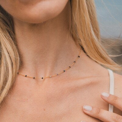 Collier Maison Ballet by Scarlett en or jaune 18 carats et saphir