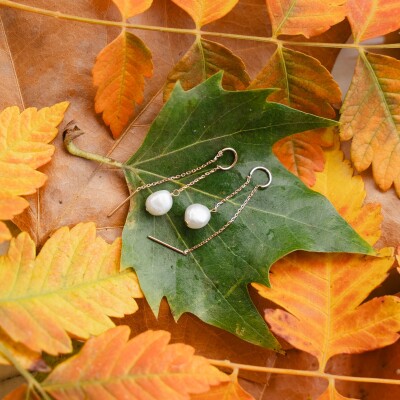 Boucles d'oreilles en plaqué or et perle de culture