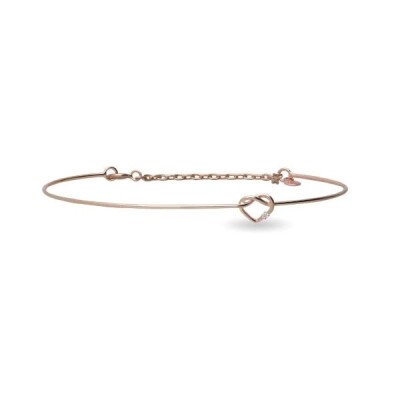 Bracelet rigide coeur diamant