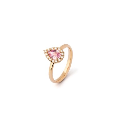 Bague saphir rose et diamants