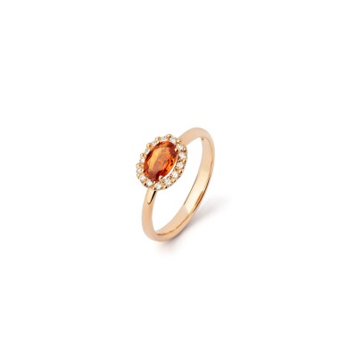 Bague saphir orange et diamants