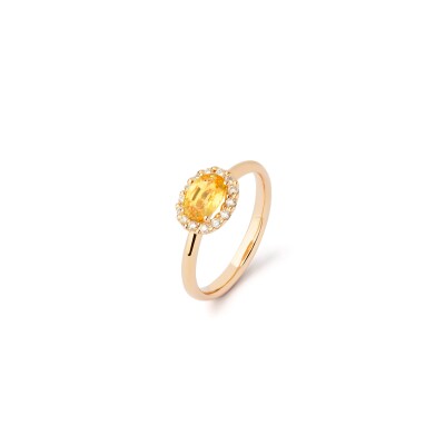 Bague saphir jaune et diamants