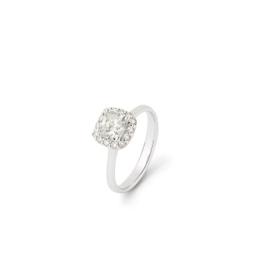 Bague solitaire entourage diamants