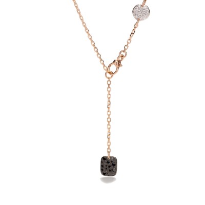 Collier Pomellato Sabbia en or rose, diamants, diamants bruns et diamants noirs