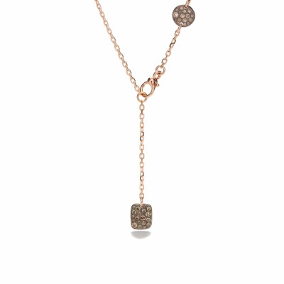 Collier Pomellato Sabbia en or rose, diamants, diamants bruns et diamants noirs