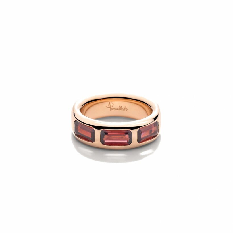 Bague Pomellato Iconica en or rose et grenat