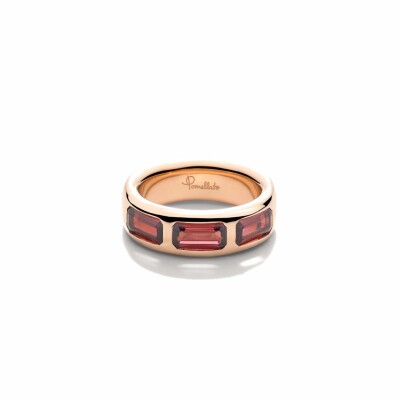 Bague Pomellato Iconica en or rose et grenat