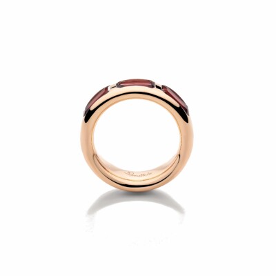 Bague Pomellato Iconica en or rose et grenat