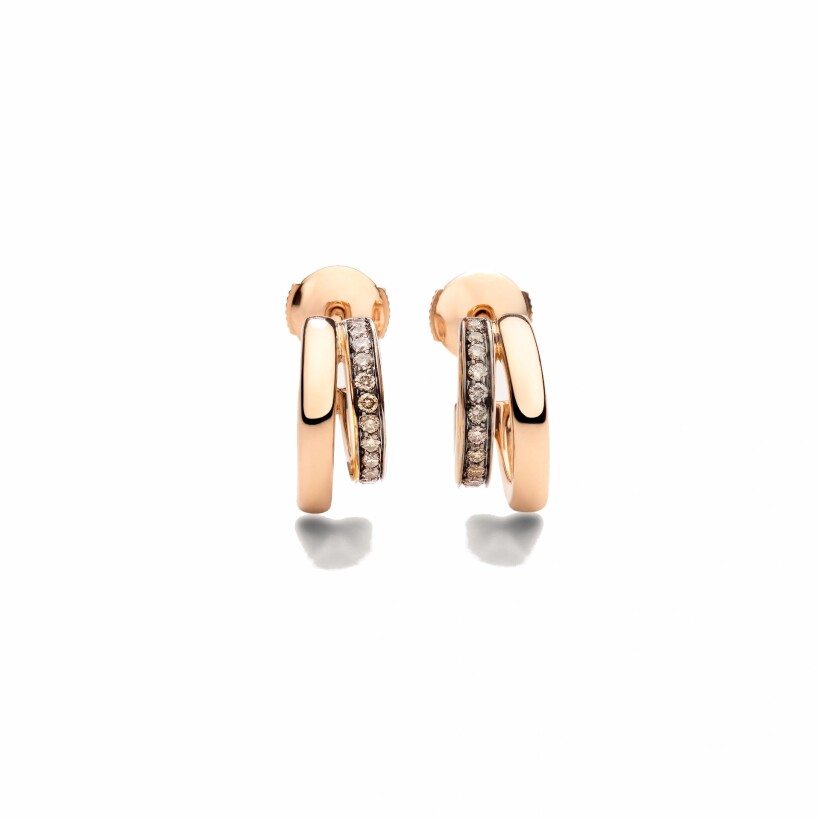 Boucles d'oreilles Pomellato Iconica en or rose et diamants bruns