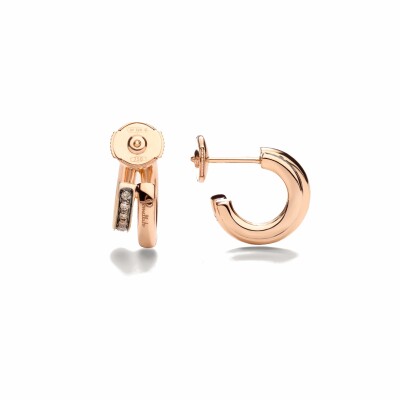 Boucles d'oreilles Pomellato Iconica en or rose et diamants bruns