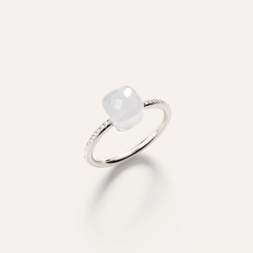 Bague Pomellato Nudo Petit en or blanc, quartz et diamants