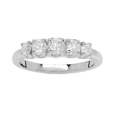 Alliance Or blanc et diamant sertie griffe