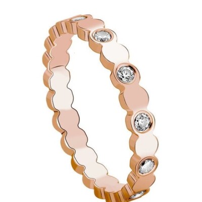 Alliance Or rose et diamants