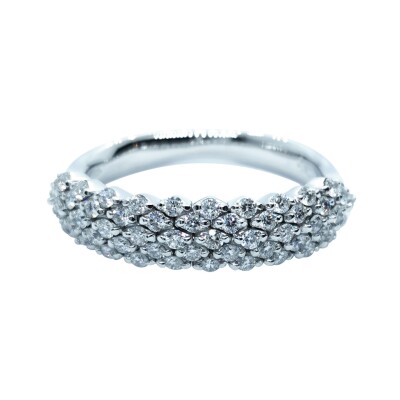Alliance Or blanc multi-rangs de diamants