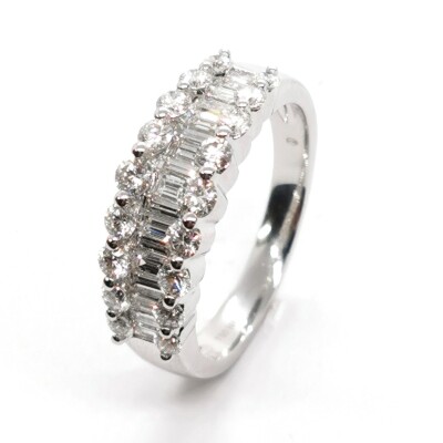 Alliance Or blanc et diamant